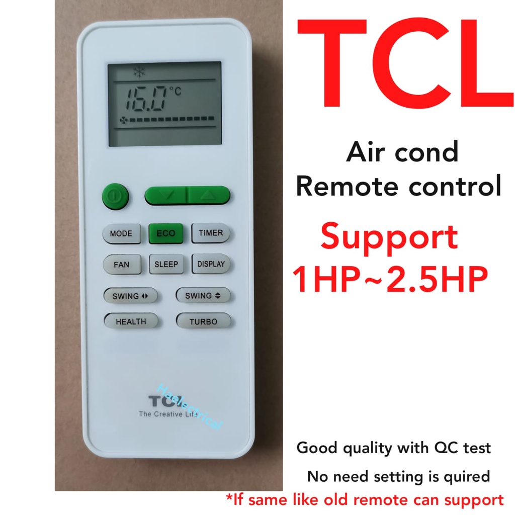 TCL Air Cond Remote Control Replacement Shopee Malaysia
