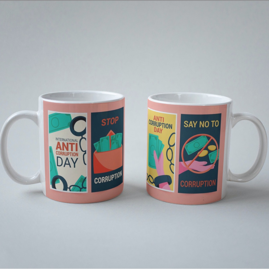 Cute hand draw flat anti-corruption Mug instagramDAY stories collection