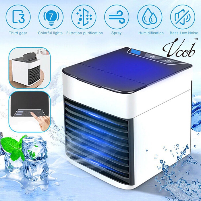 [[ FREE GIFT Mini Air Conditioner Humidifier Purifier Air Cond Light Desktop Air Cooling Air Cooler