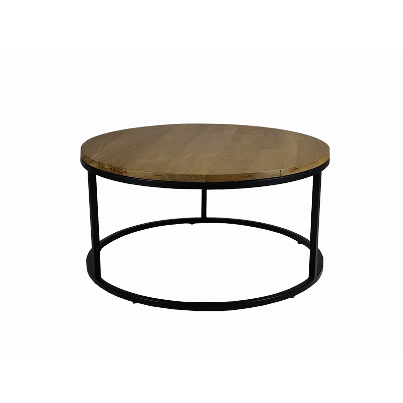 BLEND OF STEEL POWDER COATED IN BLACK WITH SOLID WOOD TOP,BLENDS WITH EVERY MODERN DECOR WINDSOR ROUND COFFEE TABLE