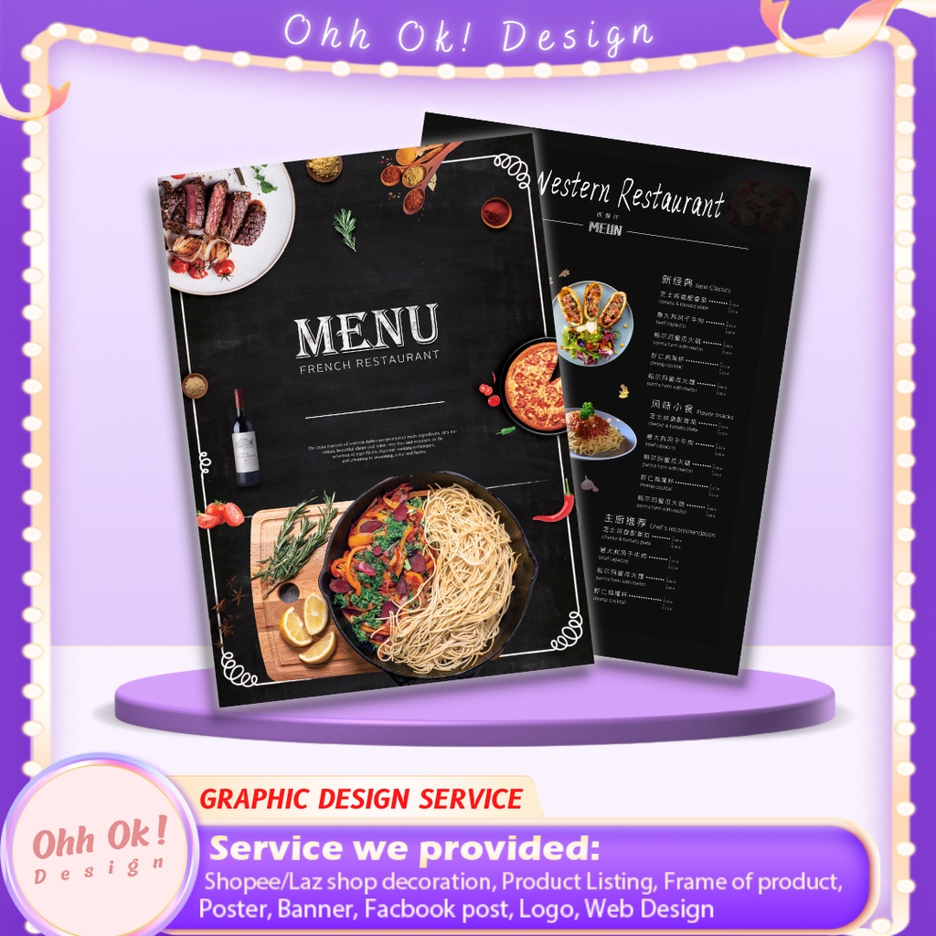 Menu Custom Design / Menu design servis | Shopee Malaysia