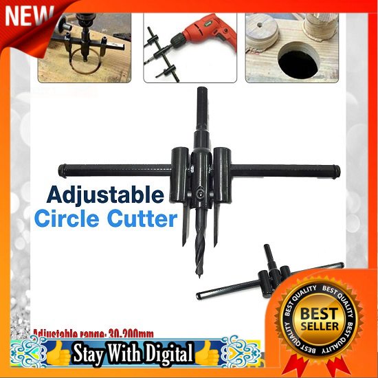 🌹[Local Seller]  30-200mm Dual Blade Adjustable Circle Cutter Gasket Cutter Kit Metal Wood+ Gift