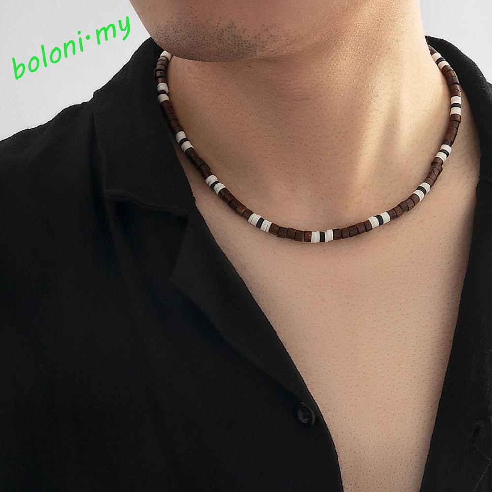 [COD] Fashion Male Necklace Creative Soft Soft Pottery Piece Male Jewelry Temperament Men's Gifts Bohemian Style Collar