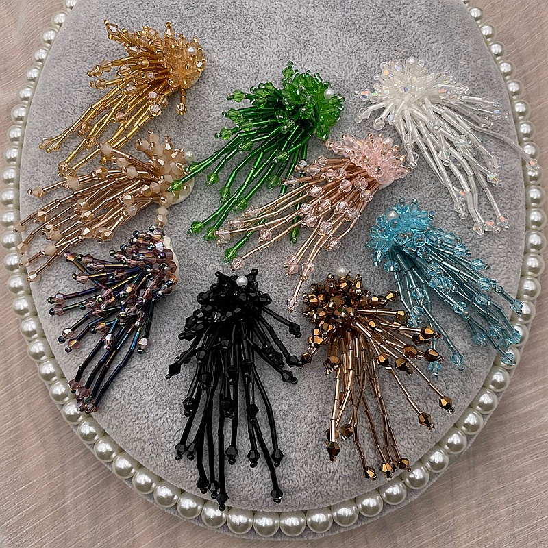 1 Piece Price Stereoscopic handmade pearl nail crystal bead tube tassel flower cloth paste shoes, hats, earrings, clothing accessories, diy accessories