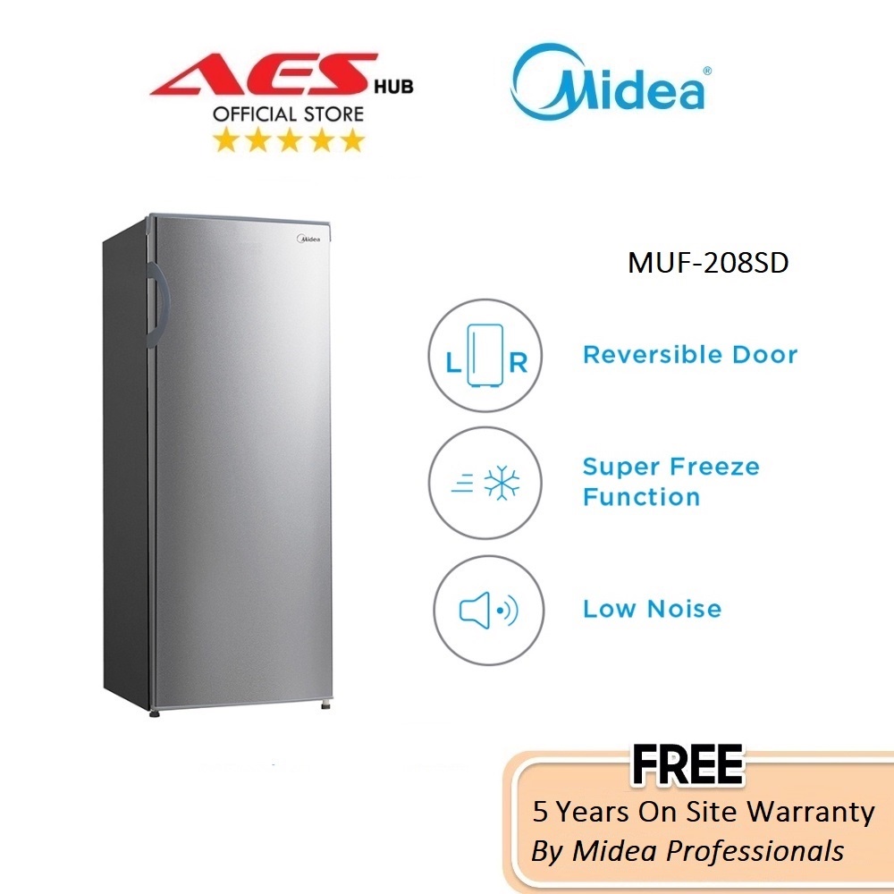 Midea 188L Upright Freezer Frost Free Peti Sejuk Beku Deep Freezer Peti