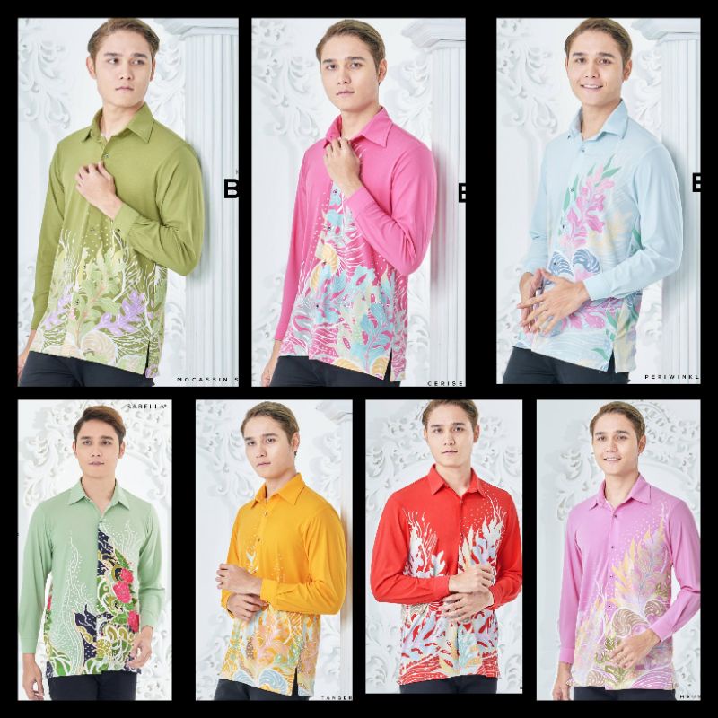 Sabella Baju Kemeja Batik Lelaki | Baju Kerja | Baju Batik | Shopee