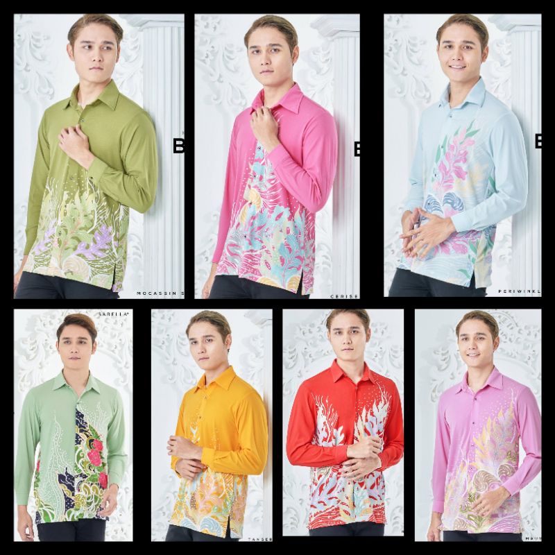 Sabella Baju Kemeja Batik Lelaki Baju Kerja Baju Batik Shopee