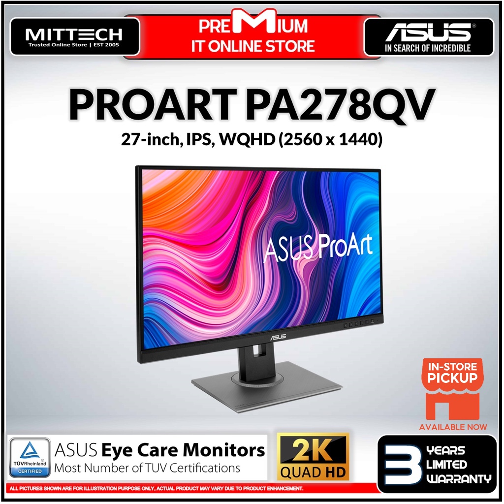 Asus ProArt Display PA278QV Professional Monitor - 27-inch | IPS | 2K ...