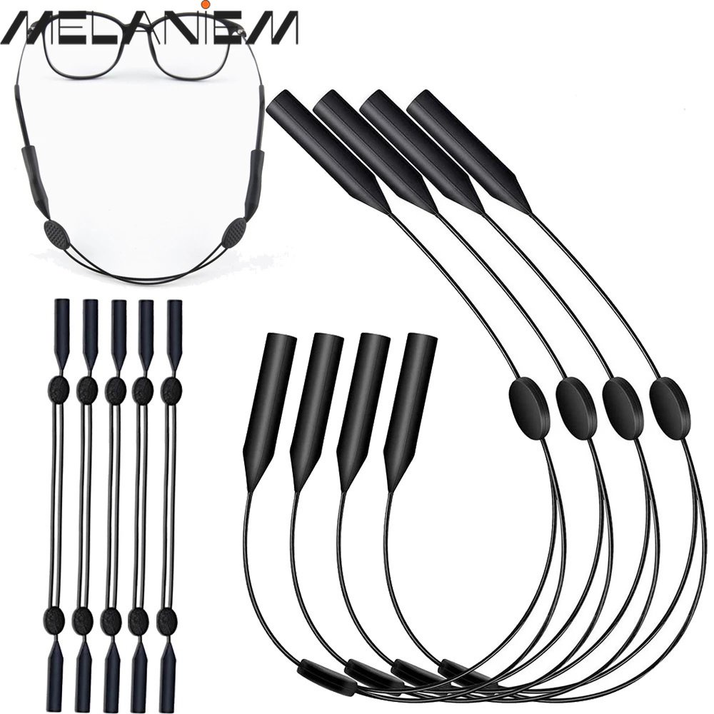 Soft Glasses Strap String Holder Scalable Eyeglass Lanyard Adjustable Sunglasses Chain Sports Anti-Slip String Silicone For Adult Children Neck Cord Elastic