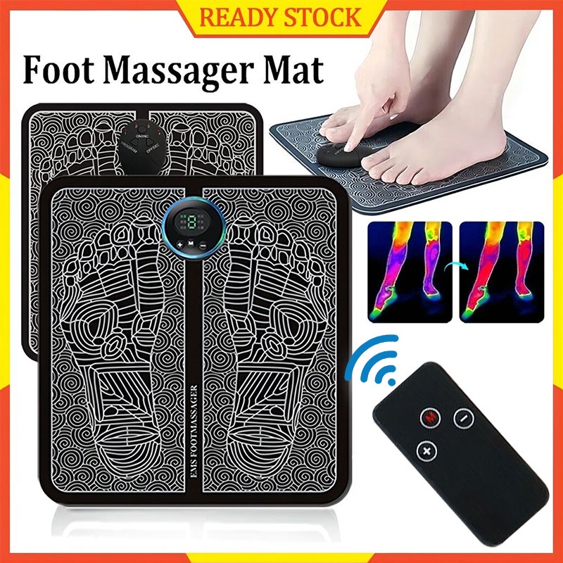 (Malaysia Stock )  Urut kaki Electric Foot Massage Rechargeable EMS Massage Pad Relieve Fatigue Feet Acupuncture Stimulator Massager