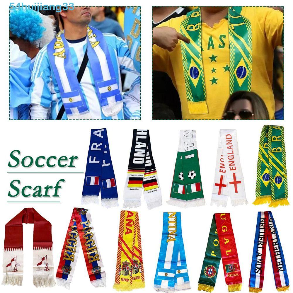 HUIJIANG 2022 World Cup Football Scarf Argentina Spain Souvenir Supply National Team Flag Fan Gift for Football Events Decoration Fan Scarf with Tassels