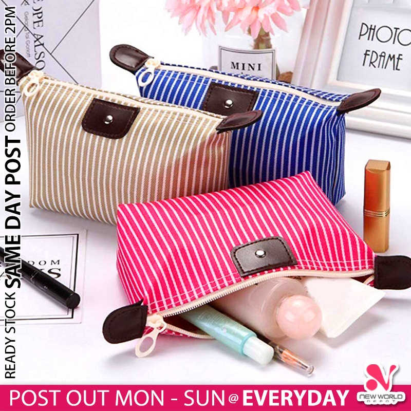 《 》Waterproof Cosmetic Zipper Bag Portable Makeup Storage Zip Pouch Toiletries Organizer Beg Solek Kosmetik 防水化妆包