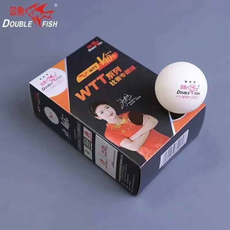 (Ready Stock) New 2022 Double Fish WTT Official Table Tennis Ball 3 Star V40+ 6 Balls per box Bola Ping Pong Tenis Meja