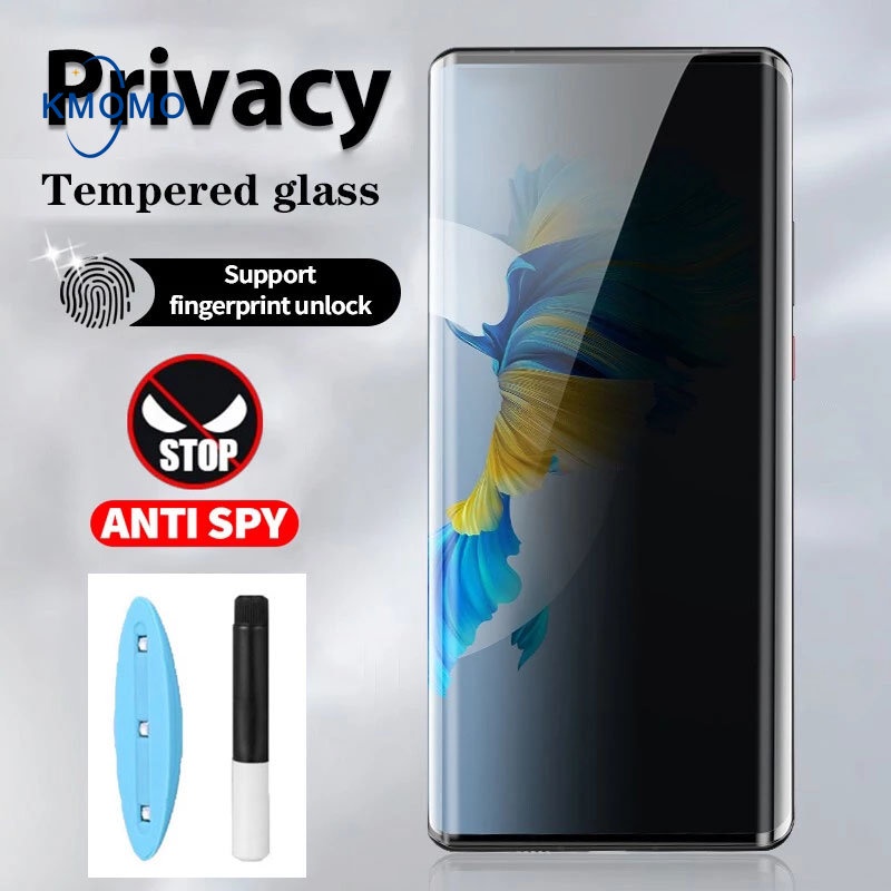 UV Privacy Tempered Glass Huawei Nova 11i 11 10 Pro 9 8 7 Mate 50 40 30 20 P40 P30 Anti Spy Glare Peeping Liquid Gule Nano Optics Full Curved Screen Protector
