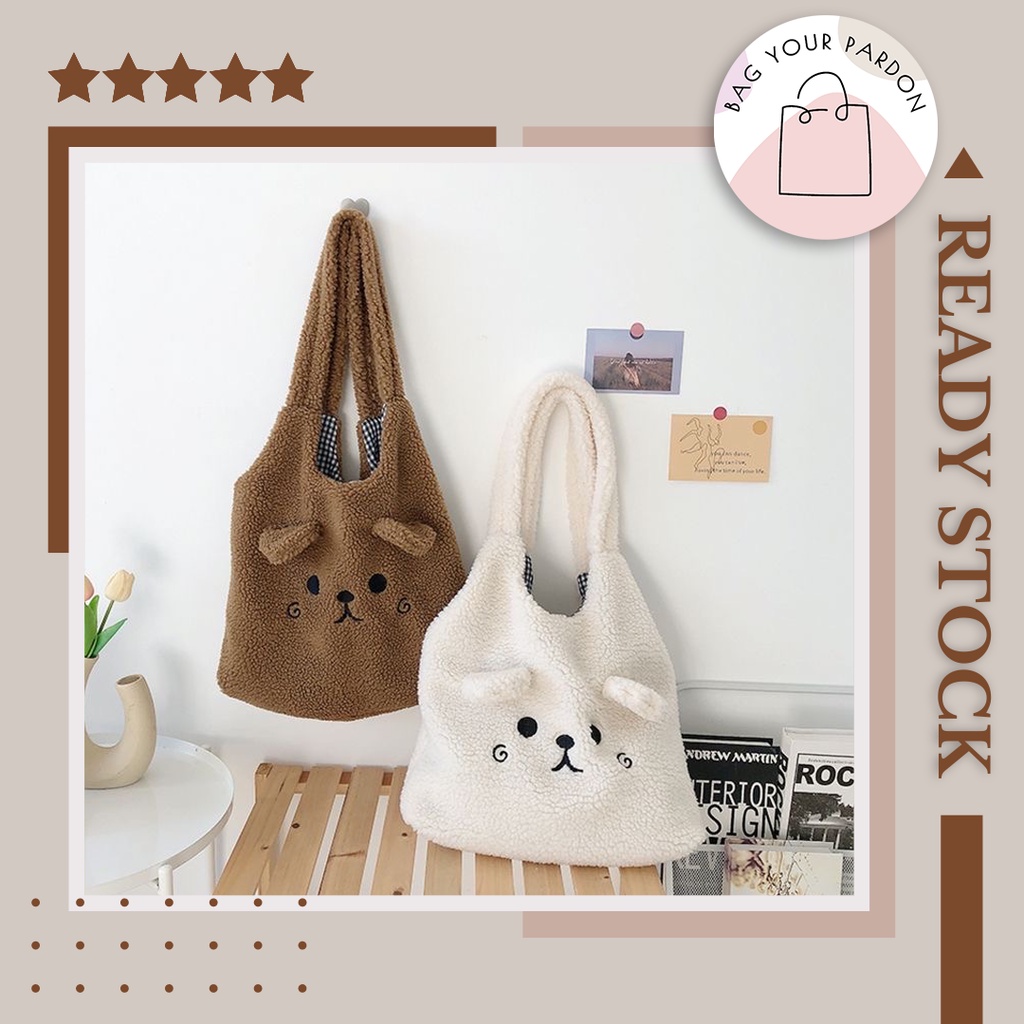 Furry bag wool bag large capacity tote bag shoulder handbag lamb plush ...