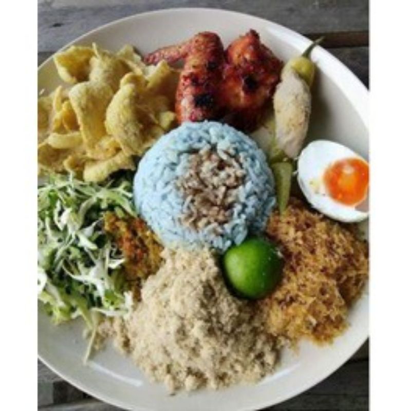 Bahan-bahan Nasi Kerabu Komplit Lauk