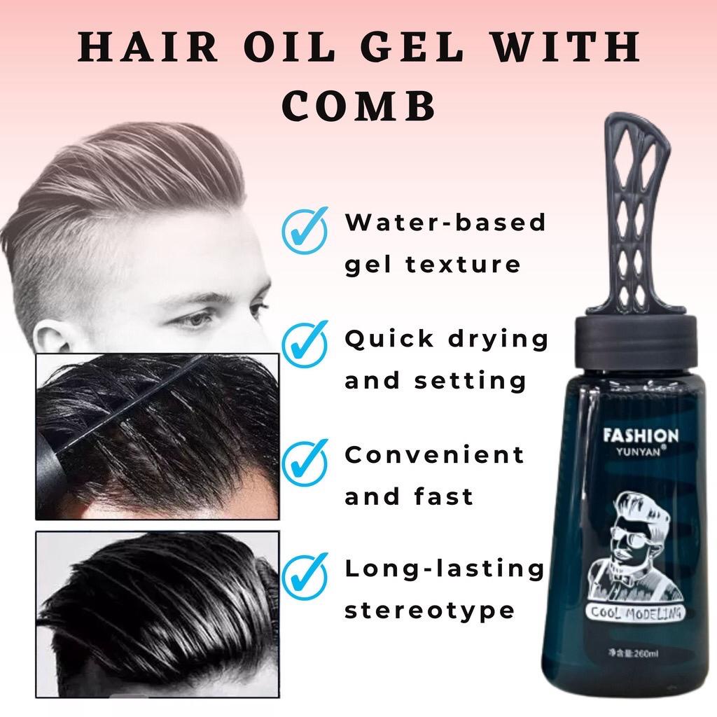 Comb Hair Gel For Man Gel Rambut Lelaki 2 in 1 Gel Rambut Sikat Gel