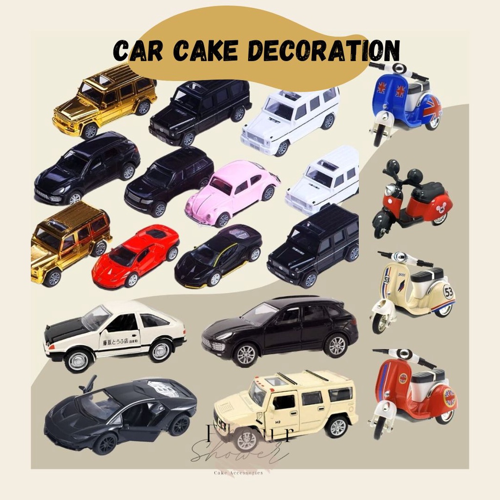 Sports Car Motor Vespa Cake Topper Decoration | Luxury Vehicles Lamborghini Figurines Toy | 汽车豪车超跑蛋糕装饰插件