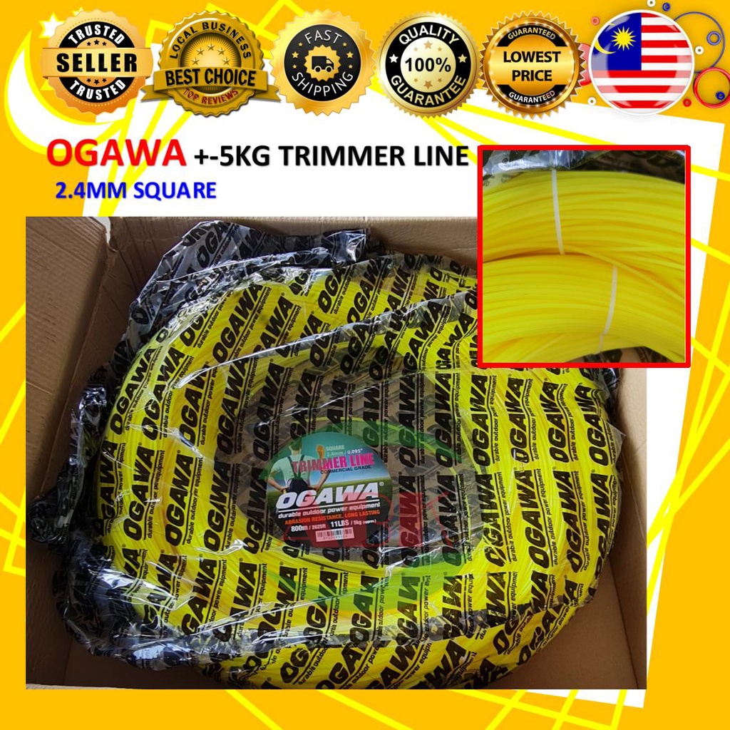 OGAWA TRIMMER LINE 2.4MM SQUARE TYPE +-5KG | Shopee Malaysia