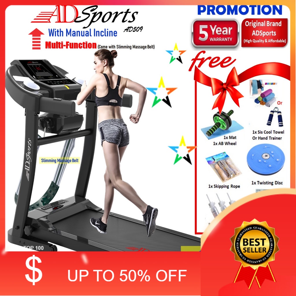 🎁KL STORE✨ 3.0HP ADSports AD509 Home Exercise Gym Fitness Electric Motorized Treadmill Me
