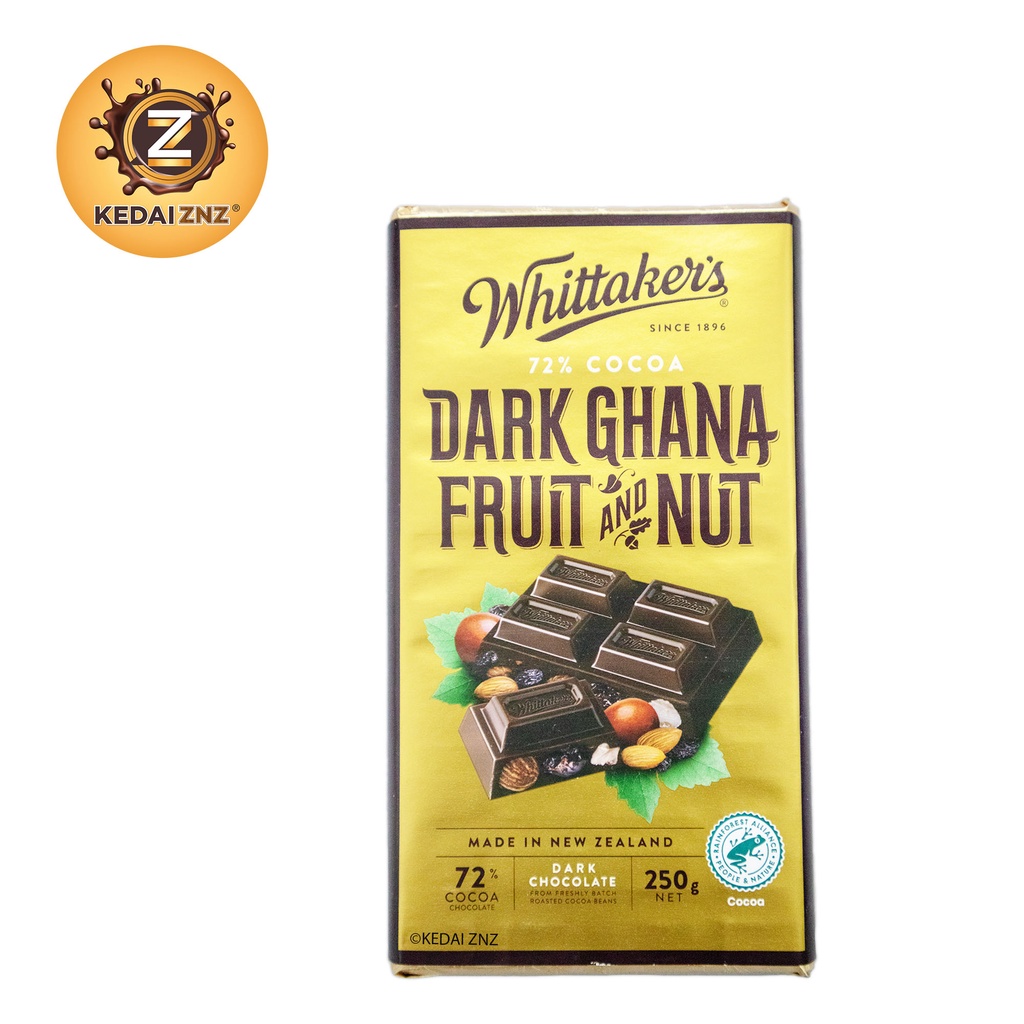 Chocolate Whittakers 72 COCOA DARK GHANA FRUIT AND NUT Chocolate Bar