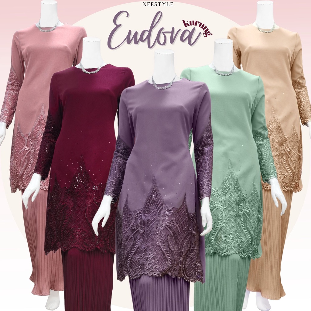 BAJU RAYA 2023 EUDORA Baju Kurung Moden Lace Pleated Skirt Baju   Sg 11134201 23010 V5otvqyzf6lv90