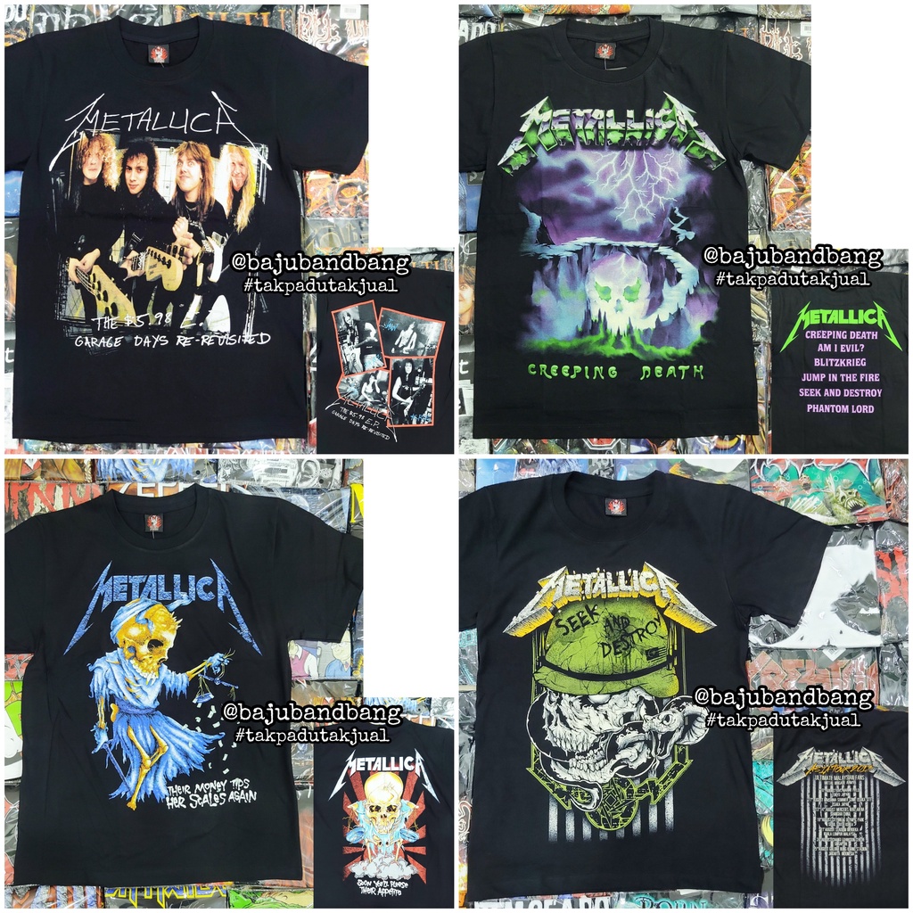 Baju Band Metallica Premium Band Tshirt Rock Metal Vintage Bootleg ...