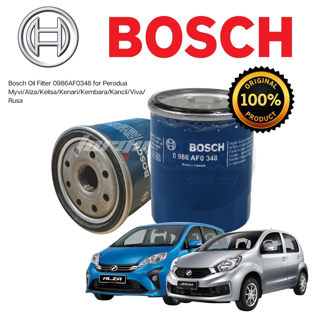 Bosch Oil Filter 0986AF0348 for Perodua Myvi/Alza/Kelisa/Kenari/Kembara