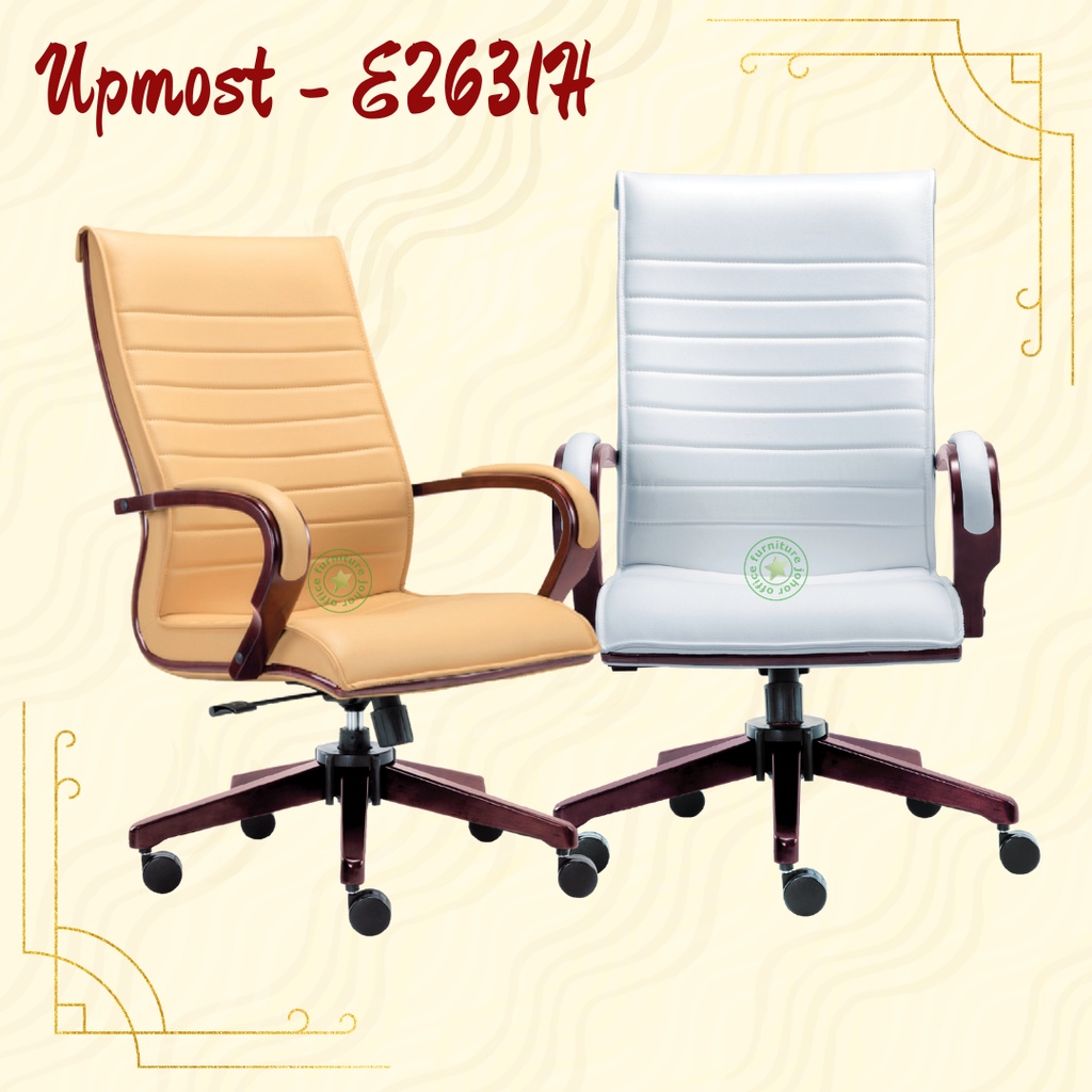 UPMOST / Leather Office Chair / Director Office Chair / Wooden Chair