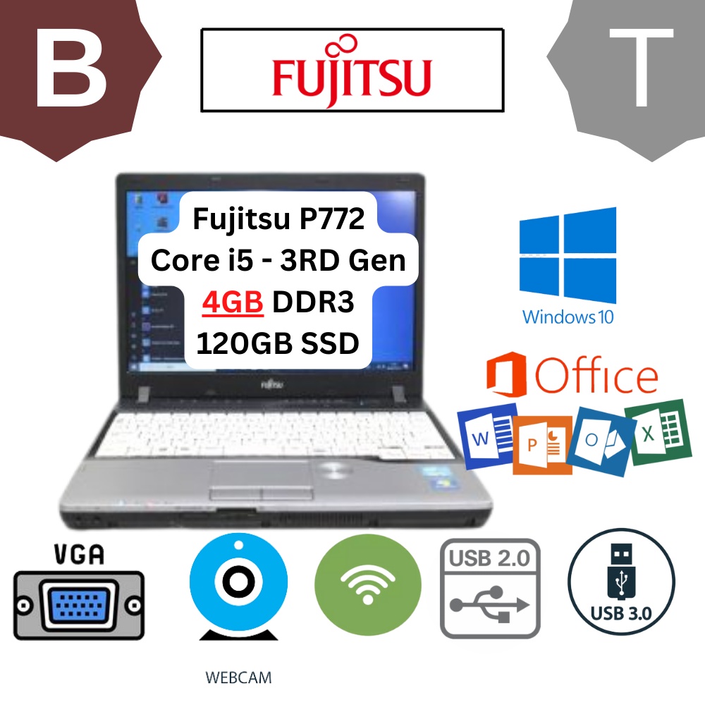 STUDENT LAPTOP】FUJITSU LIFEBOOK P772~Core i5 3rd Gen~4GB DDR3