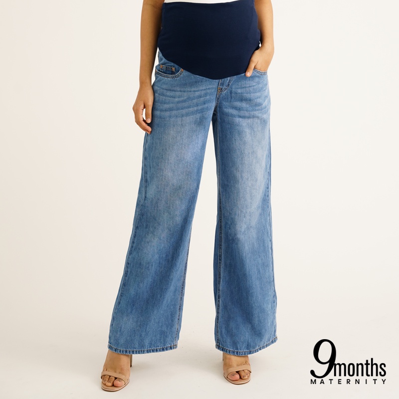 9months Maternity Full Panel Wide Leg Jeans