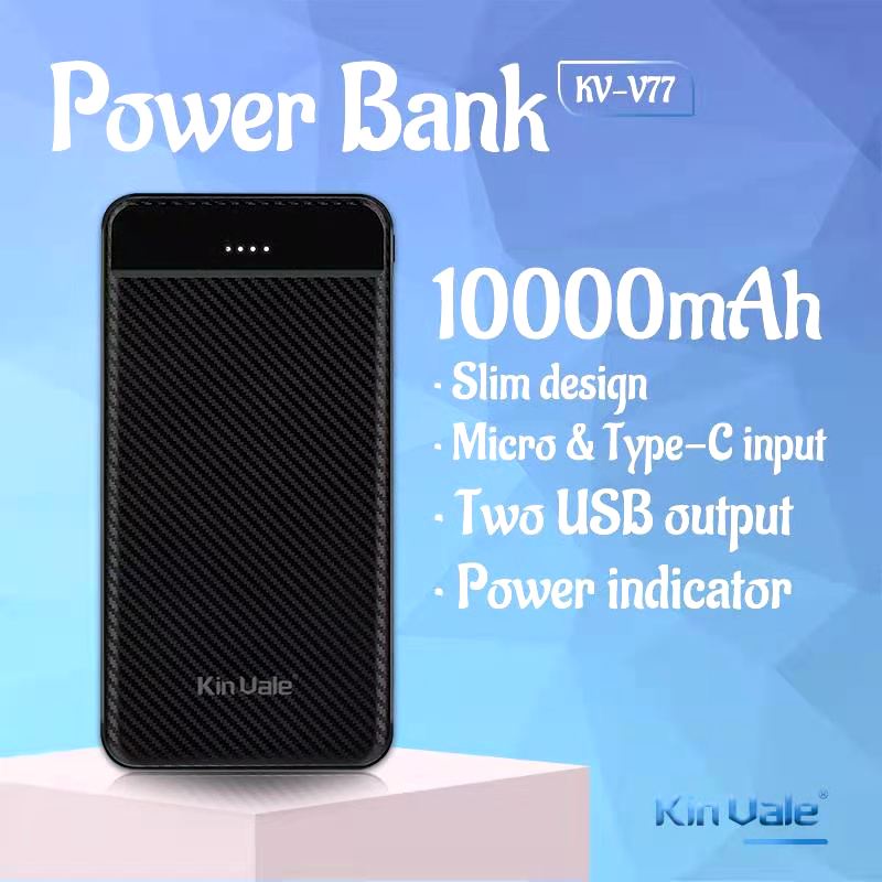 KINVALE KVV77 10000 MAH FULL CAPACITY LED Micro & Type C Input Power