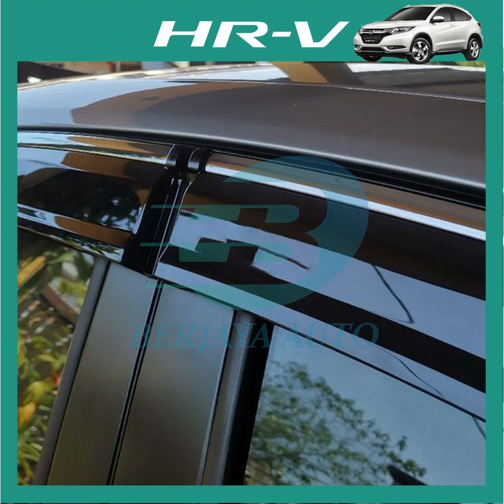 Clip-On Window Visor Rain Guard For Honda HR-V 2016-2021 – Chrome Trim, Smoke Tinted, 4-Piece Set