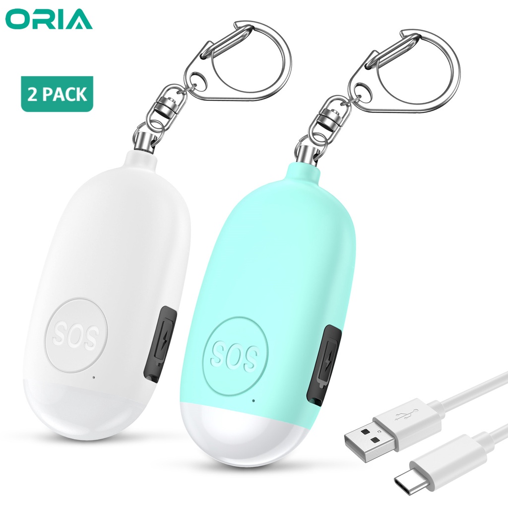 ORIA 130dB Emergency Self Defense Alarms with LED Light (2 Pcs ...