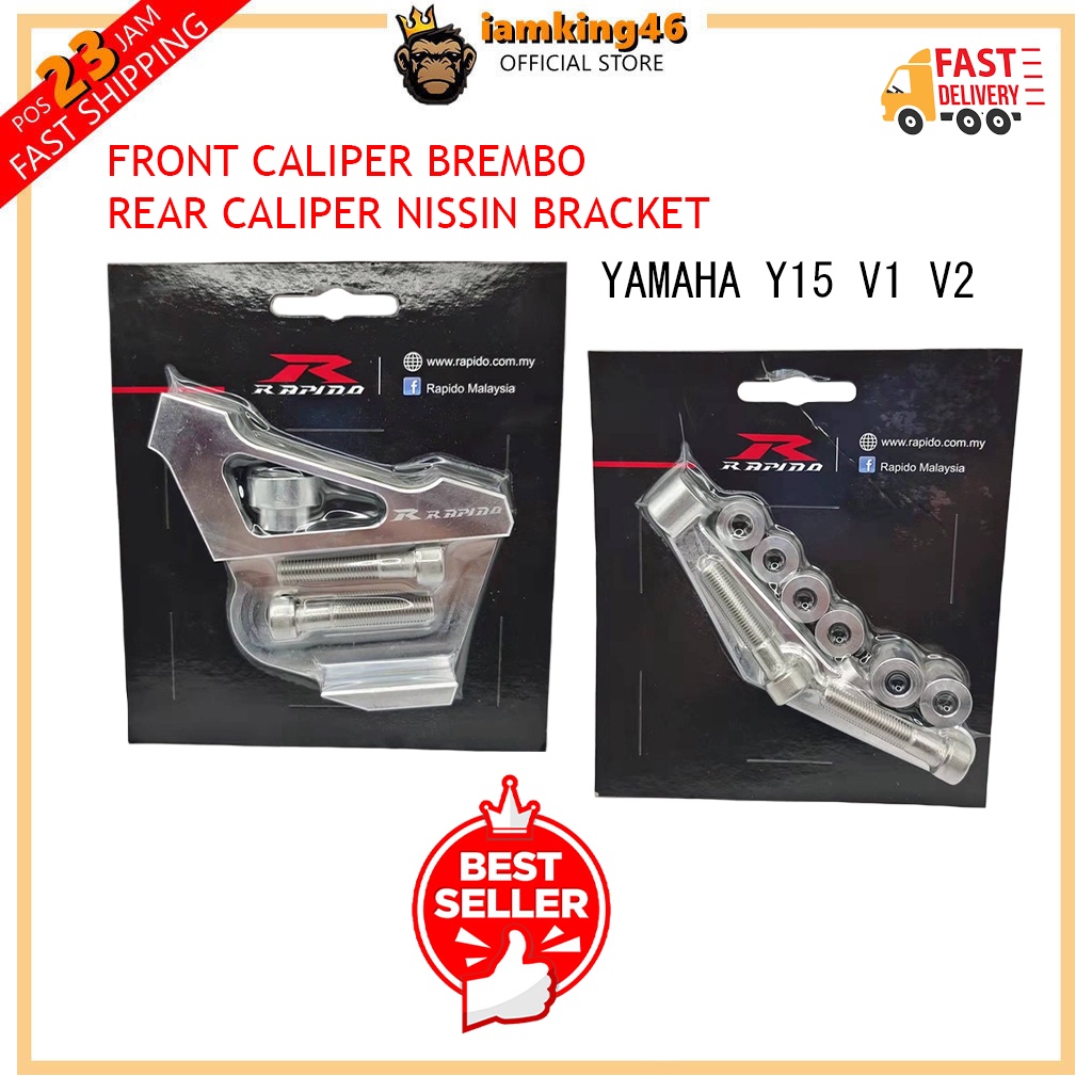 FRONT CALIPER BREMBO REAR CALIPER NISSIN BRACKET YAMAHA Y15 V1 V2 4 POT