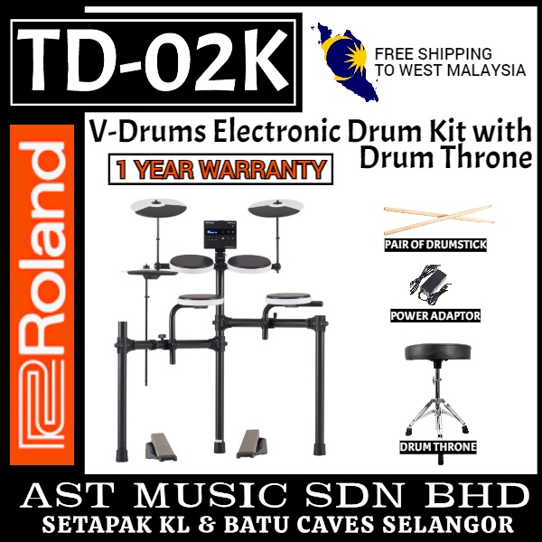 Roland TD02K VDrums Electronic Drum Kit / Digital Drum / TD2K / TD 2K / TD2 Shopee Malaysia