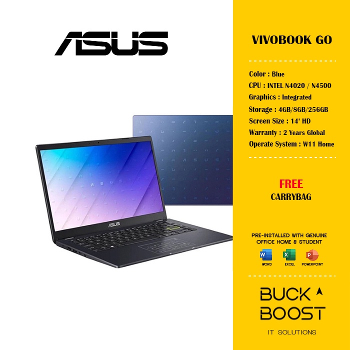 Asus Vivobook Go E410 (E410M-ABV1915WS / E410K-ABV256WS) 14" HD LAPTOP ...