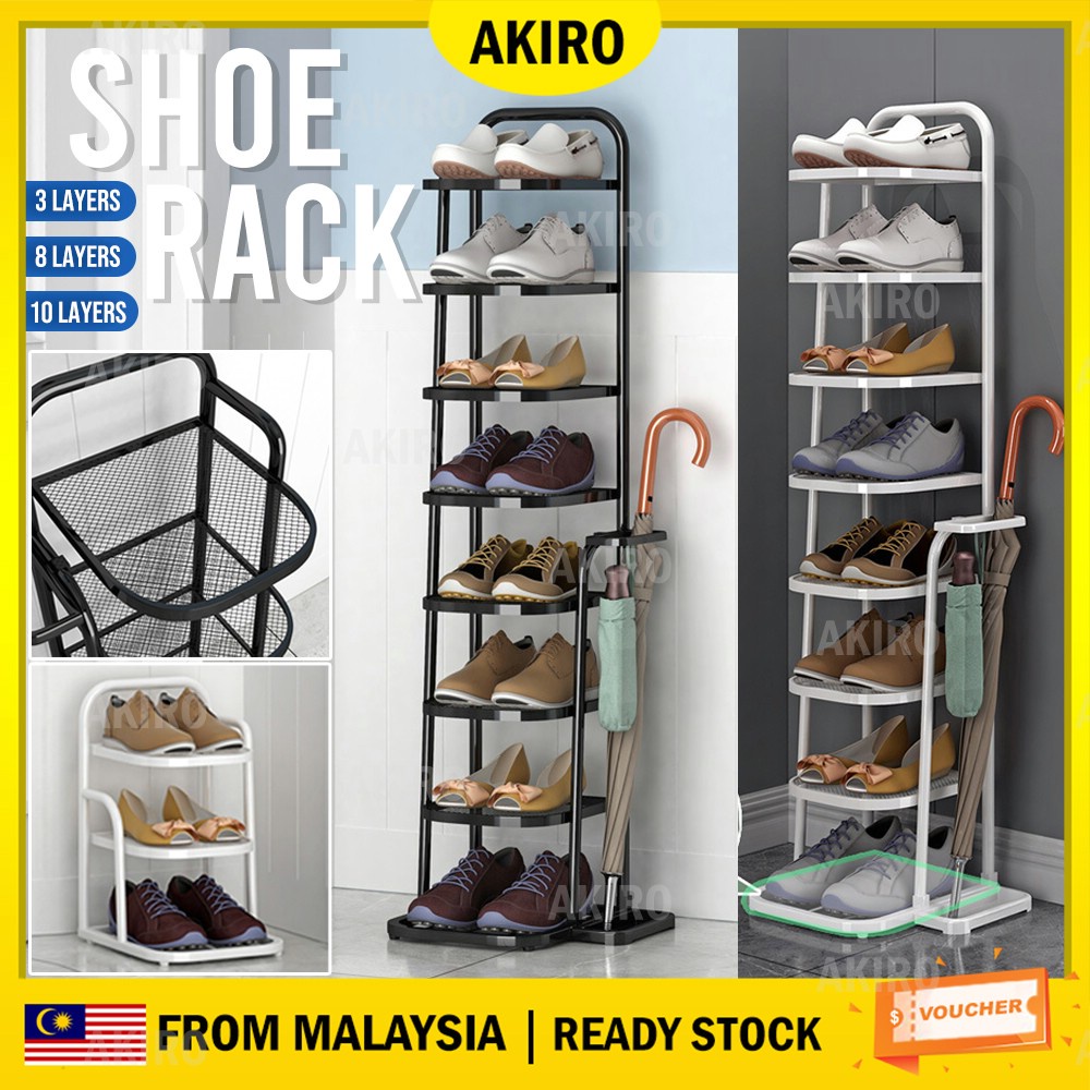 AKIRO MultiLayer AntiRust Metal Shoe Rack wt Umbrella Rack Shoe