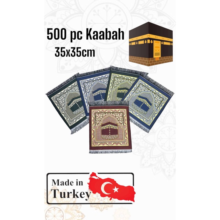 Sejadah Muka Mini Sulam Turkey Kaabah Ideal Premium Doorgift Majlis Kahwin, Ready Stock 35x35 Random