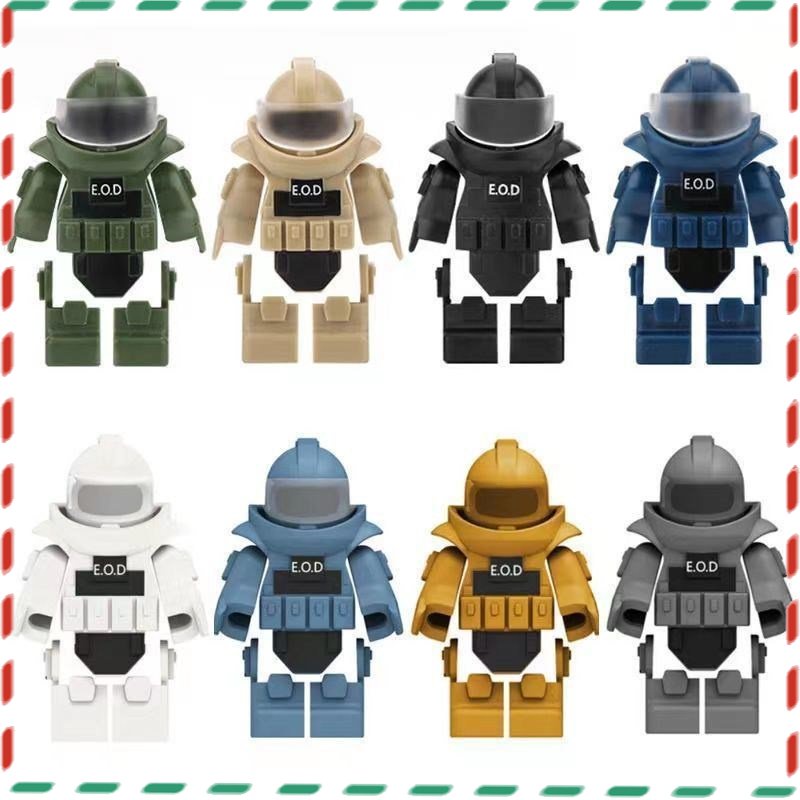 Building Block Minifigures Special Police Minifigures MOC Explosion-proof Suit Armor Third Party Military Bomb Disposal Suit Minifigures Accessories