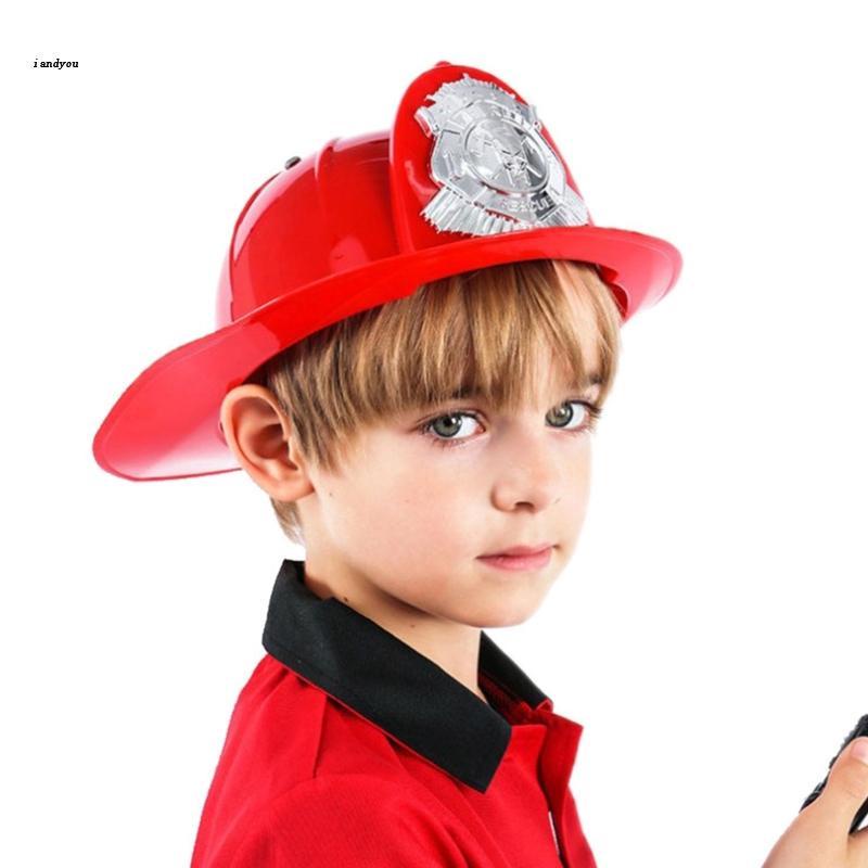 ✿ Kids Firefighter Hat Childrens Fireman Helmet Costume Accessory Fighter Hat