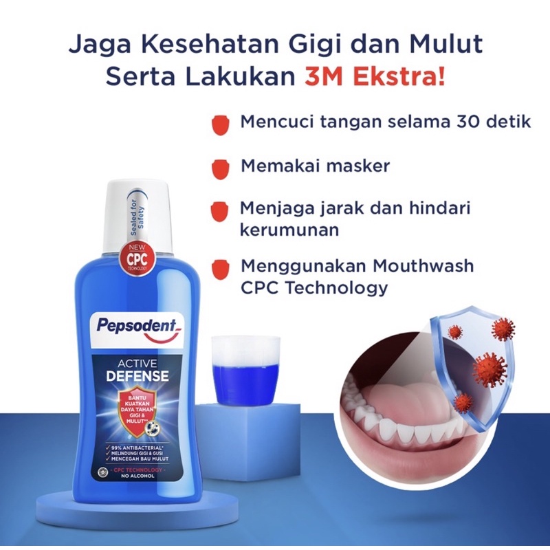 Pepsodent Active Defense 300ml PEPSODENT MOUTHWASH To Prevent Bad