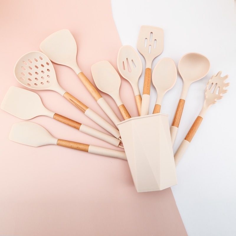 Silicone Kitchen Utensil Set Nude Color Aesthetic Ins | Shopee Malaysia