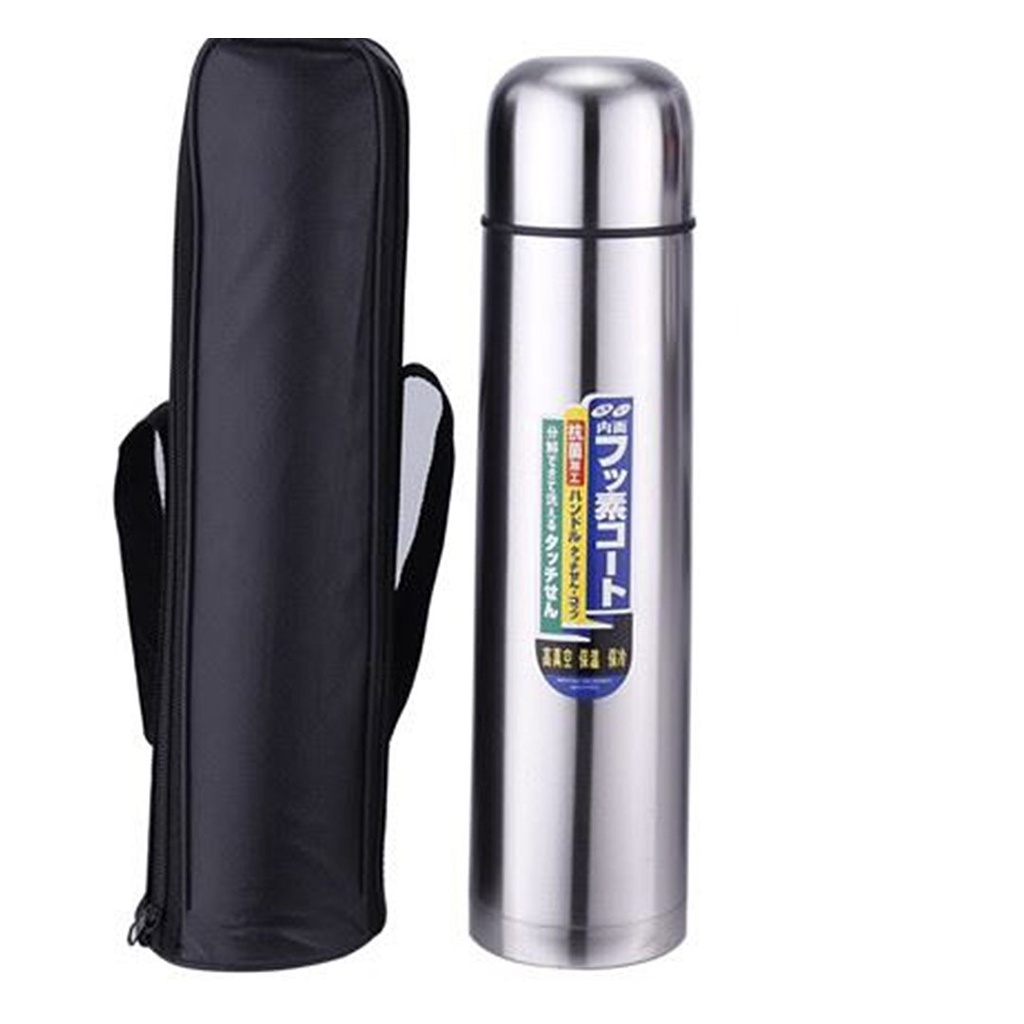 [[ FREE GIFT idrop 1000ml Full Stainless Steel - Thermos Drinking Flask Water Container with Thermos Bottle Carry Bag