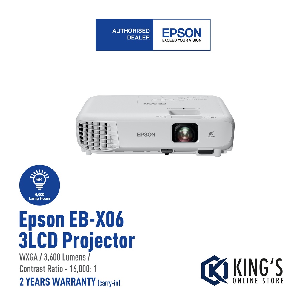 EPSON EBX06 XGA 3600 LUMEN XGA 3LCD PROJECTOR X06,EBX05,X05 Shopee