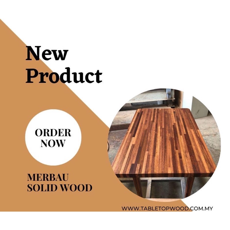 Kayu Merbau Table Top Kayu Papan Merbau DIY Meja Top siap finishing