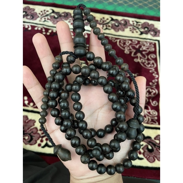 Tasbih Teras Kemuning Hitam Asli Saiz 10mm 