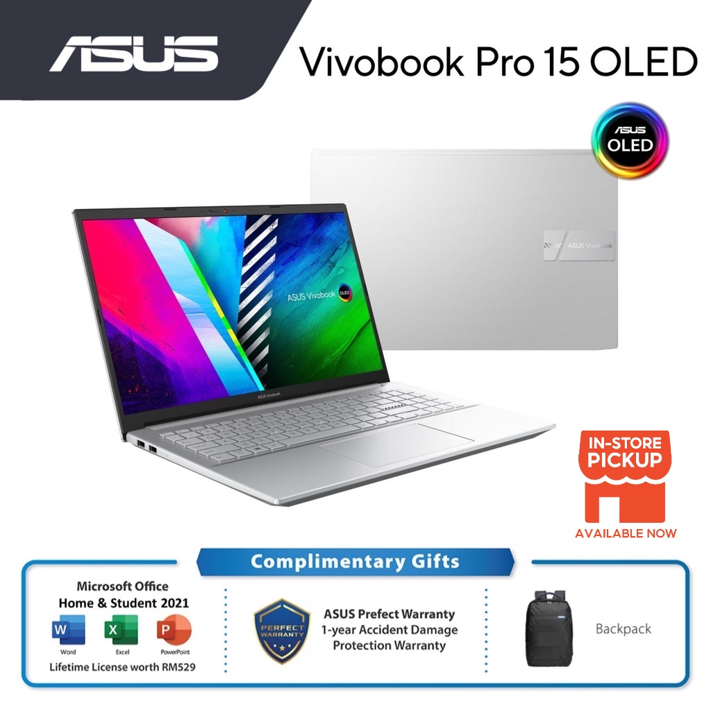 Asus Vivobook Pro 15 Oled K3500p Al1293ws 156 Fhd Laptop Cool Silver I7 11370h 16gb 512gb 4933