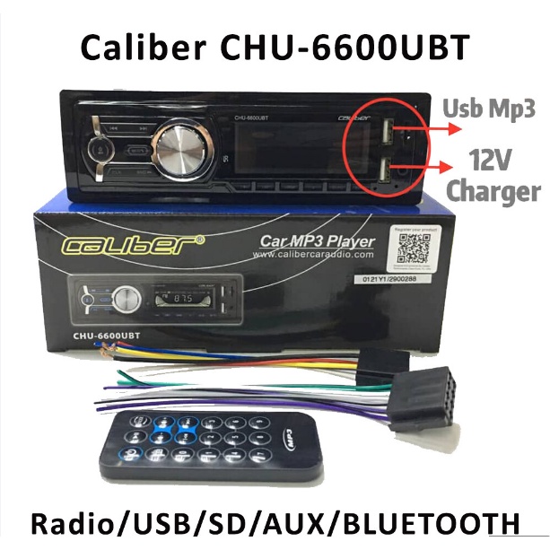 Original Caliber Bluetooth Mp3 Player 1 Din Car InDash Stereo Audio Fm Bluetooth Unit MP3