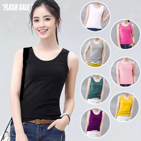 Singlet Women Vest Plus Size Tanks & Camisoles Loose Sleeveless Inside Wear Pure Color Vest